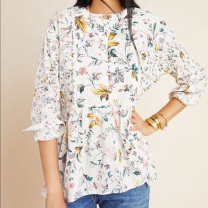 Anthropologie Genevra Lace Babydoll blouse M
